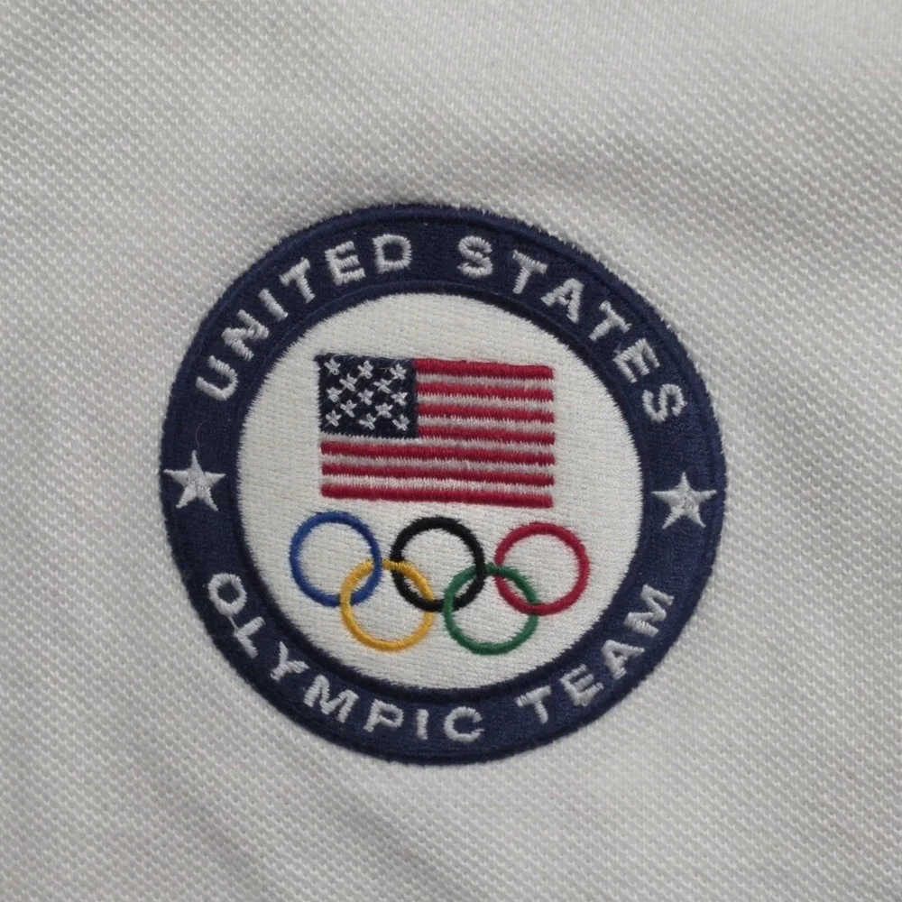 VTG Y2K Polo Ralph Lauren Jacket Sz L White Embroidered Team USA Olympic